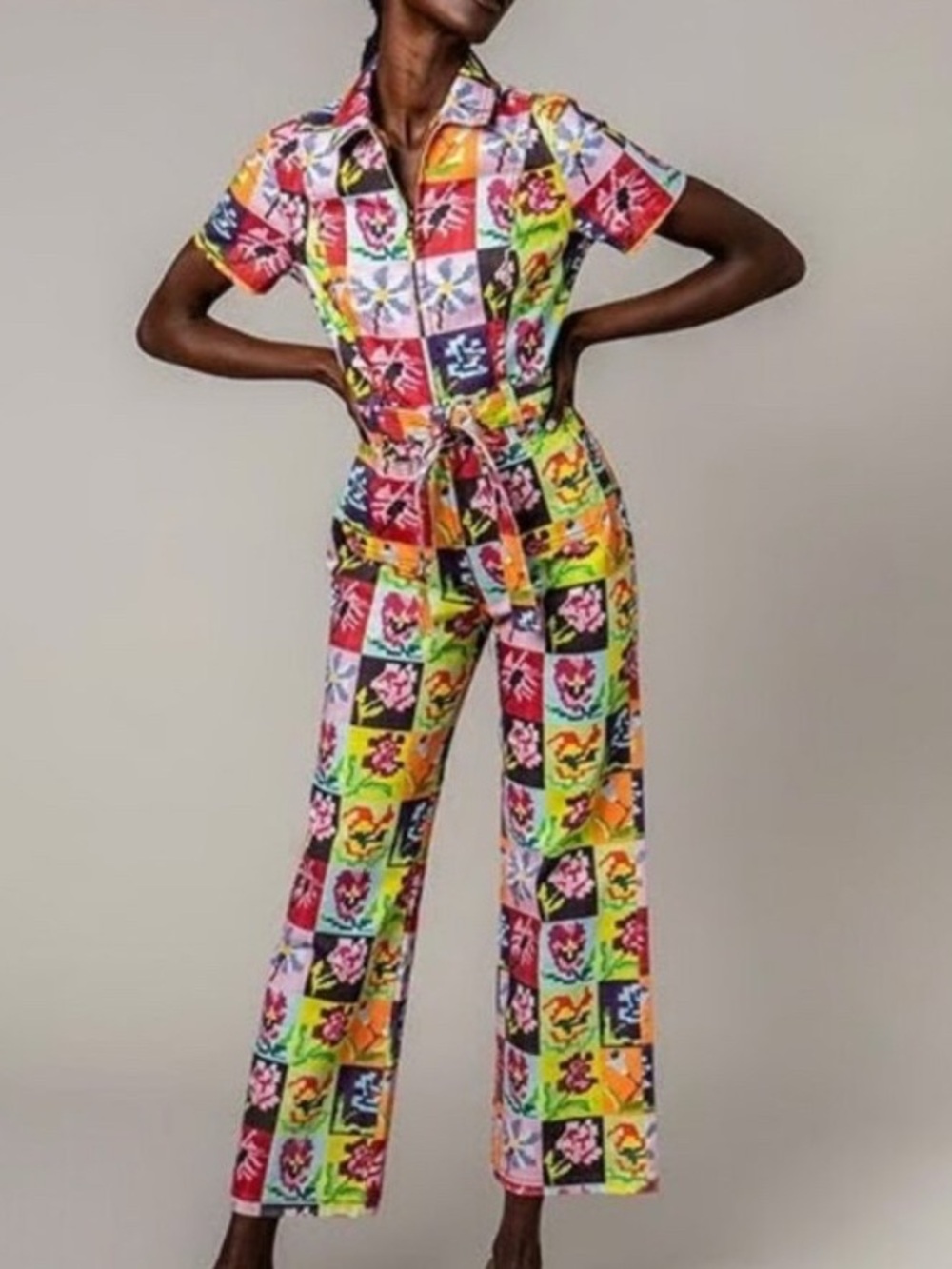EUC Rachel Antonoff Sal Jumpsuit in Needlepoint Block - Picture 5 of 5